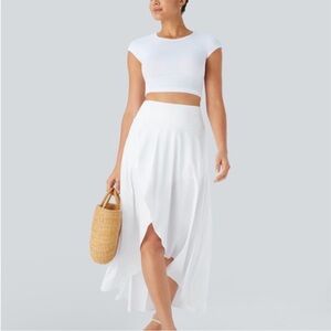 HALARA Elegant White Maxi Skirt